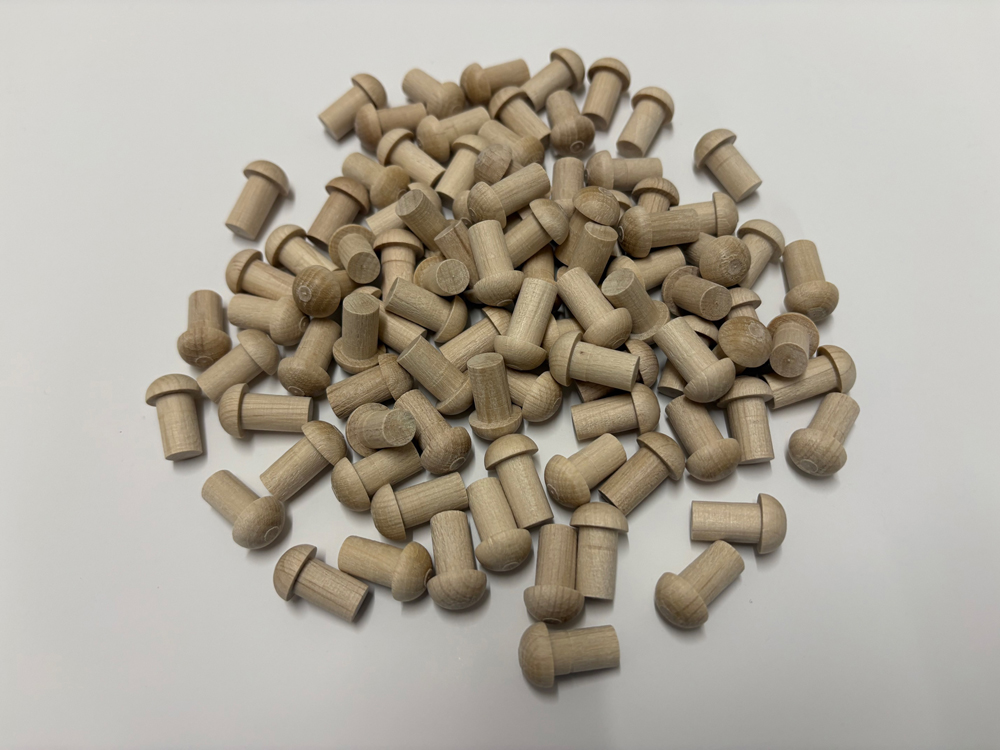 50 Stück Holznieten aus Weißbuche, 18 mm