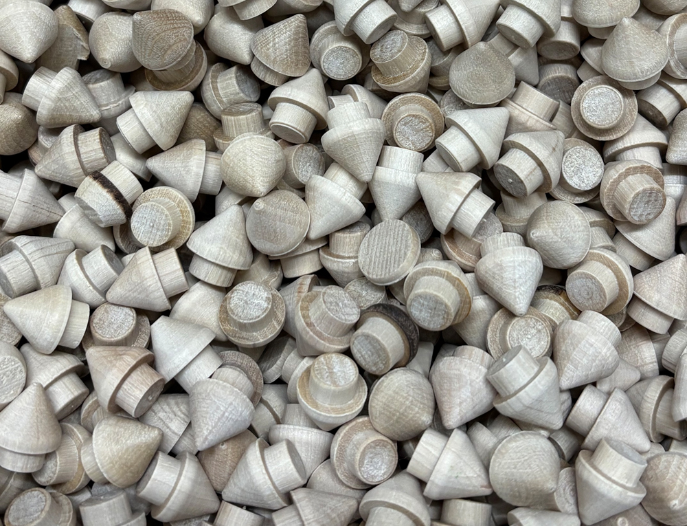 100 Stück Schraublochabdeckungen aus Weißbuche, 12 mm Ø