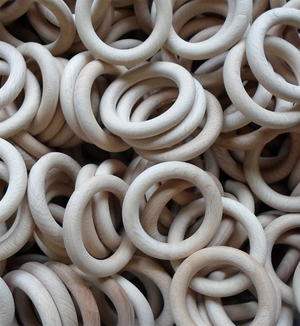 Holzringe 56 mm Ø, Buche unbehandelt
