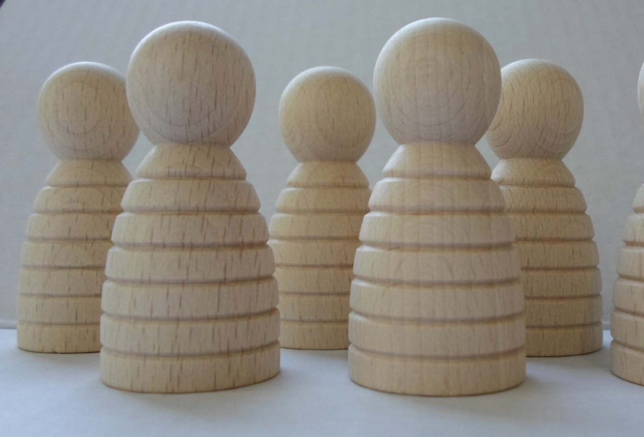 Figurenkegel bauchig mit Rille, 60 mm, Buche