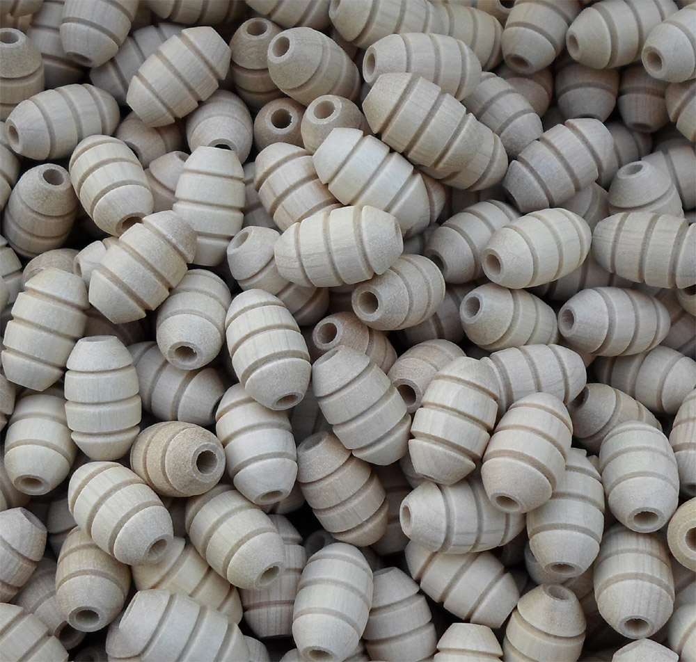 Holz-Oliven mit 3 Rillen, Hainbuche