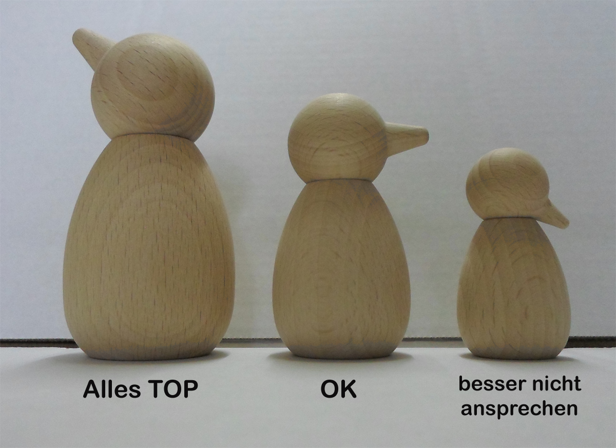 Figurenkegel Launevogel ca. 58 mm hoch, Buche