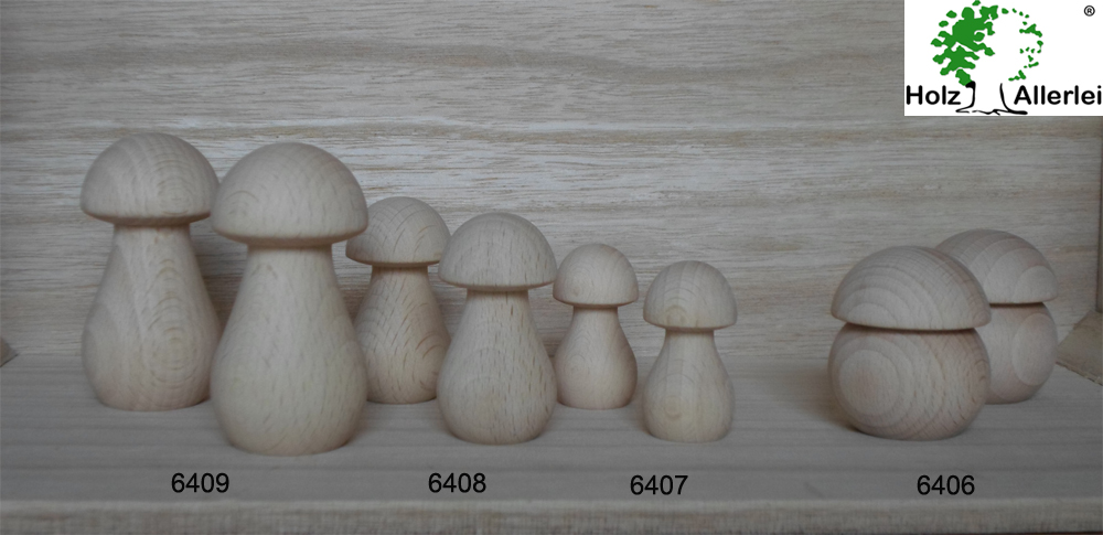 Holz-Pilz "Kleiner Dickling", 44 mm hoch, Buche unbehandelt