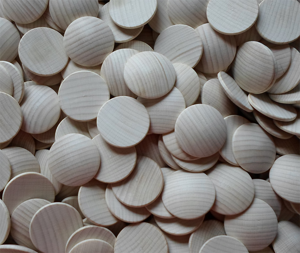 Platine aus Holz, 40 mm Ø, Buche