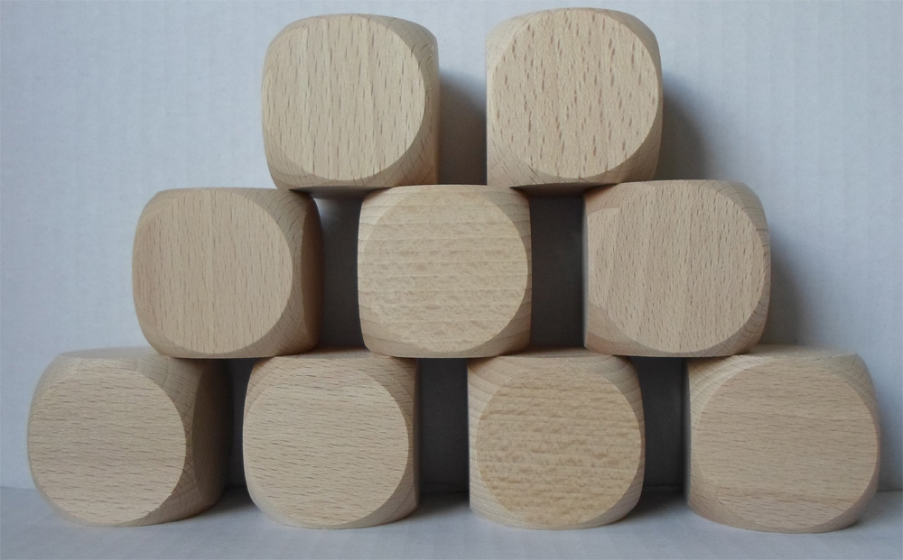 Würfel 40 x 40 x 40 mm, Buche