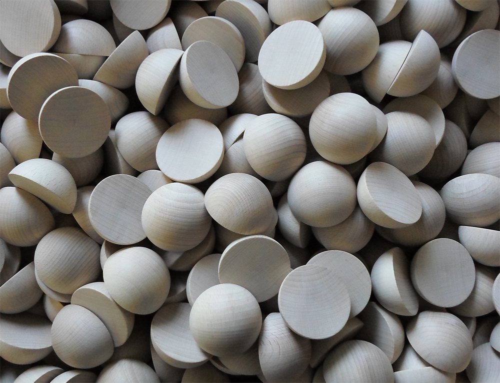 Halbkugeln 48 mm Ø, Buche