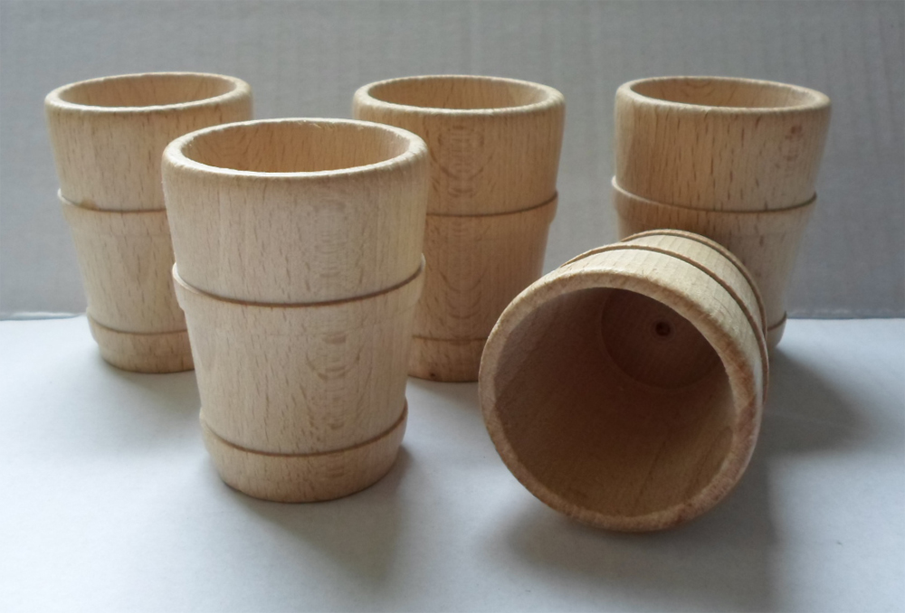 Holz-Becher mit 2 Ringen, Buche