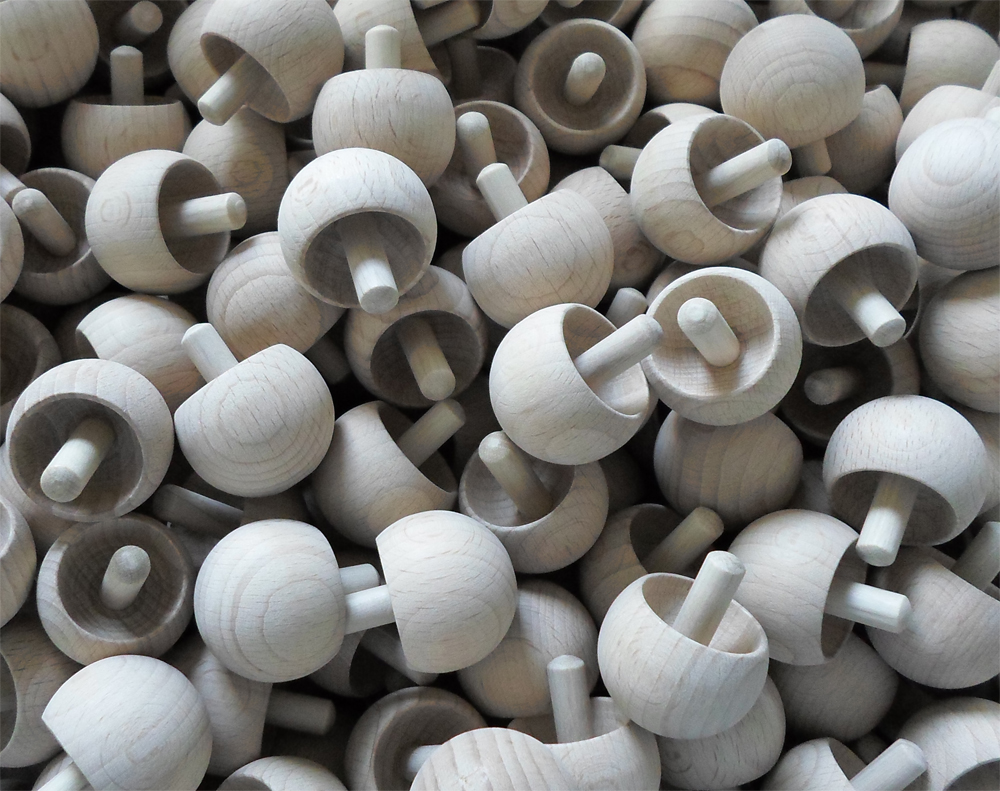 Stehauf-Kreisel, Buche unbehandelt