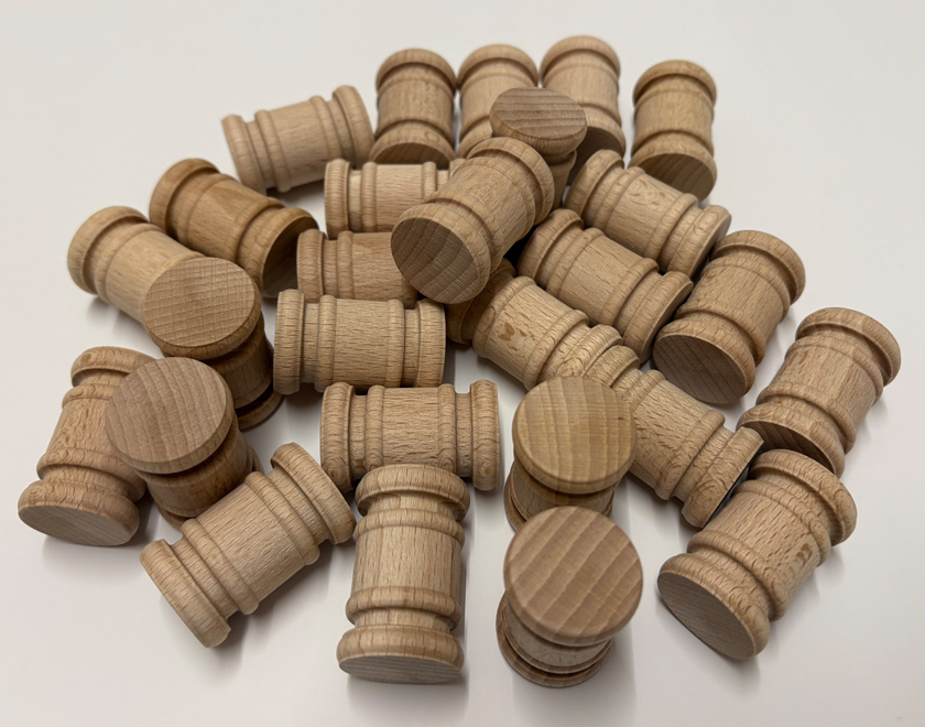 10 Stück Säule aus Holz, Buche, 39 mm