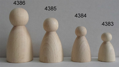 Figurenkegel Bauchig 38 mm hoch, Buche