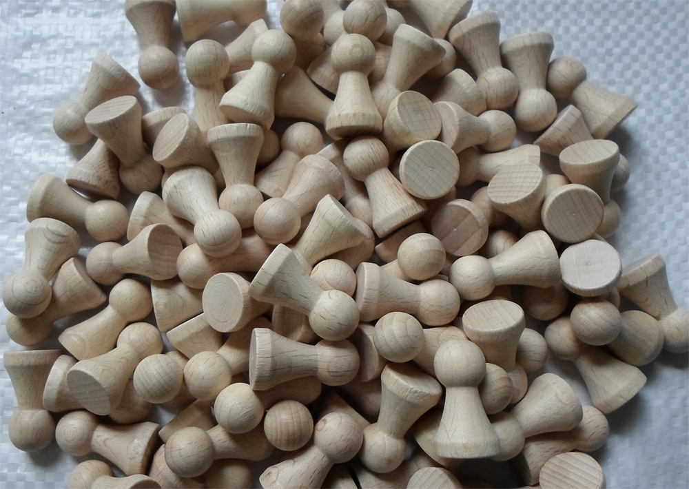 Spiel-Figuren 27 mm hoch, Buche unbehandelt