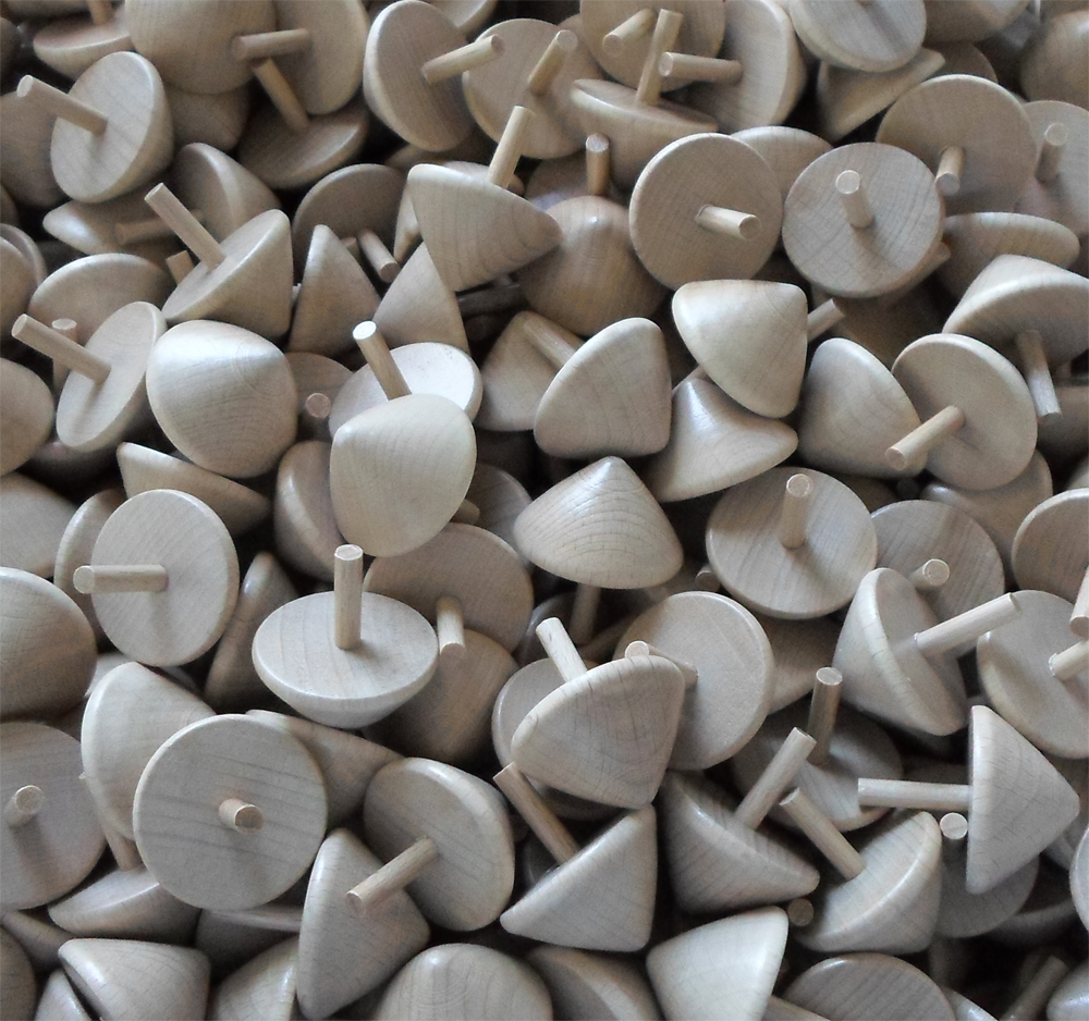 Holzkreisel - Spitzkreisel, Buche natur lackiert