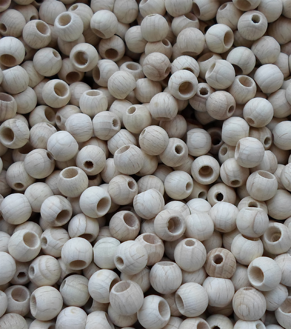 Holzperle mit Sicherheitsbohrung, 10 mm Ø