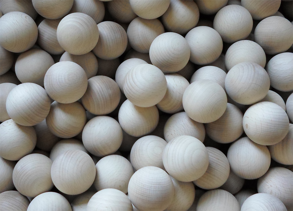 Holzkugeln 45 mm Ø ohne Bohrung, Buche