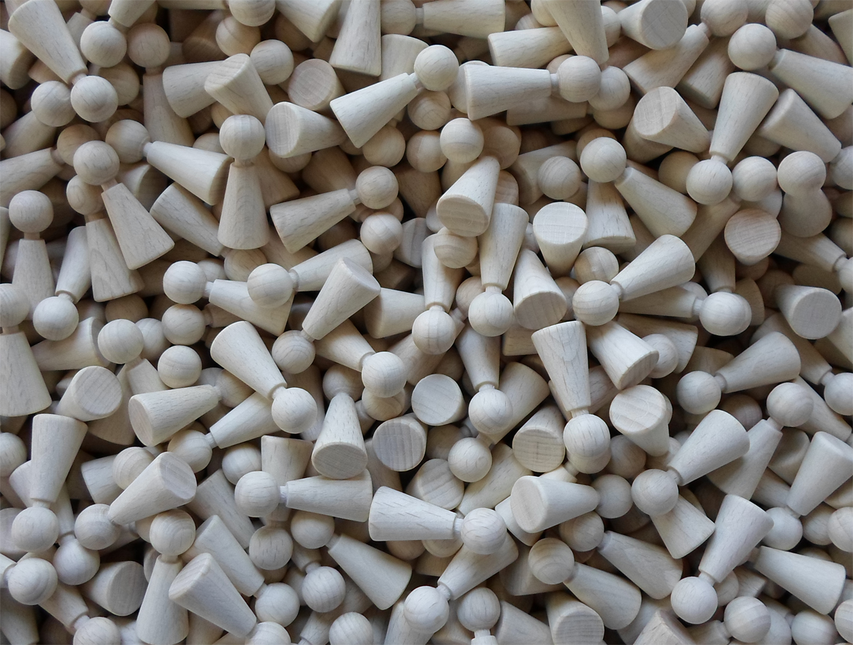 Spielfigur Engel 37 mm hoch, Buche