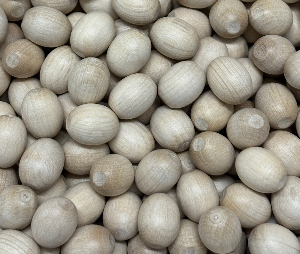 100 Stück Oliven aus Weißbuche, 12 mm Ø