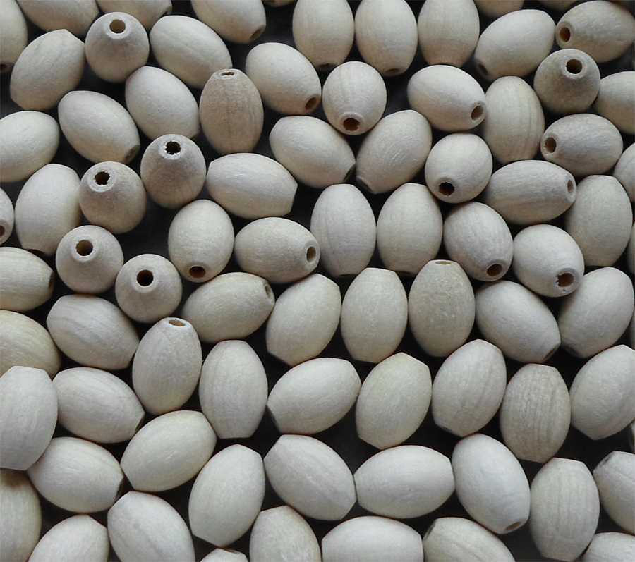 Holz - Oliven 11 mm lang, Weißbuche