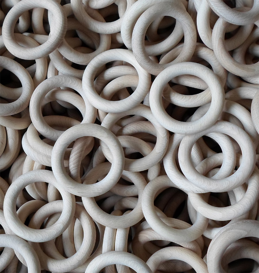 Holzringe 70 mm Ø, Buche unbehandelt