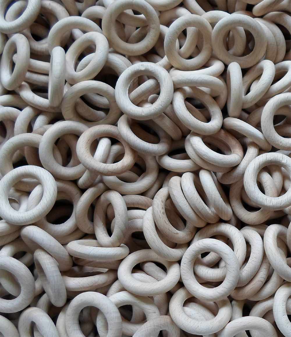 Holzringe 34 mm Ø, Buche unbehandelt