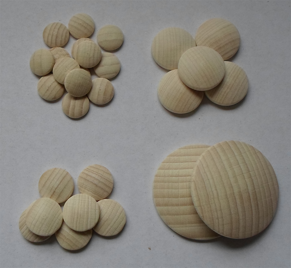 Platine aus Holz, 12 mm Ø, Buche