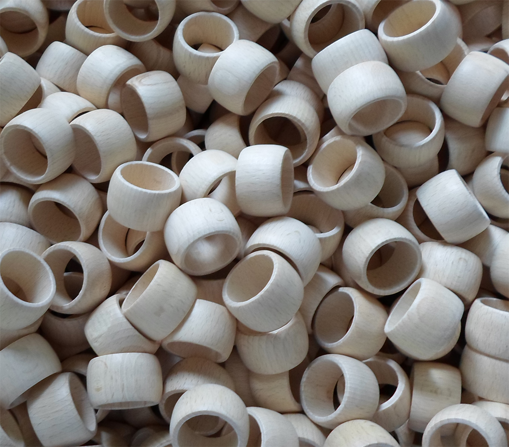 Serviettenringe ca. 34 mm Ø, Buchenholz