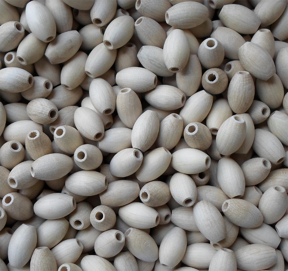 Holz-Oliven 18 mm lang, Hainbuche